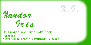 nandor iris business card